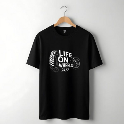 Men's Oversized T-Shirt – "Life on Wheels" Graphic Print