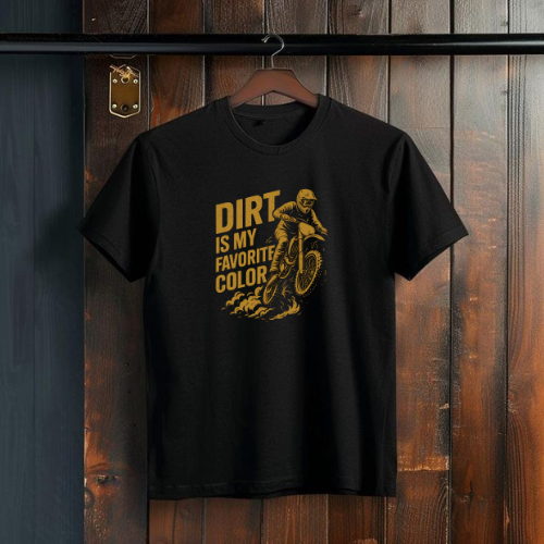 Men’s Black Graphic T-Shirt -Dirt Is My Favorite Color