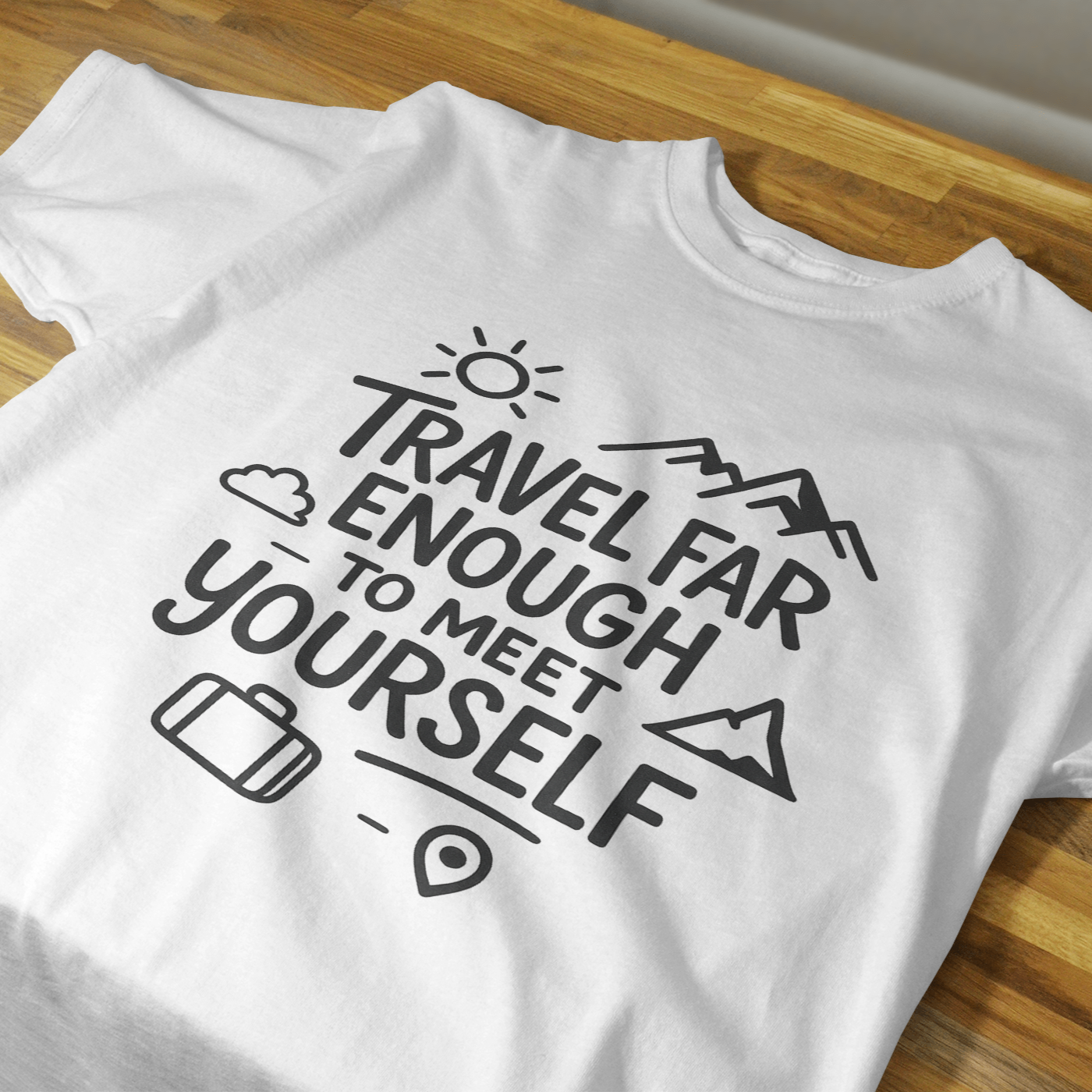 Men White Travel T-Shirt