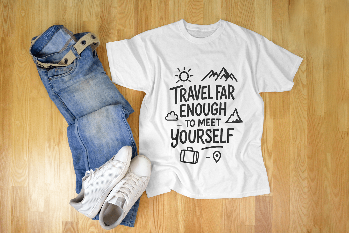 Men White Travel T-Shirt